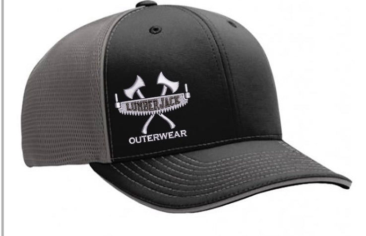 Black flex fit cap with embroidered Lumberjack logo